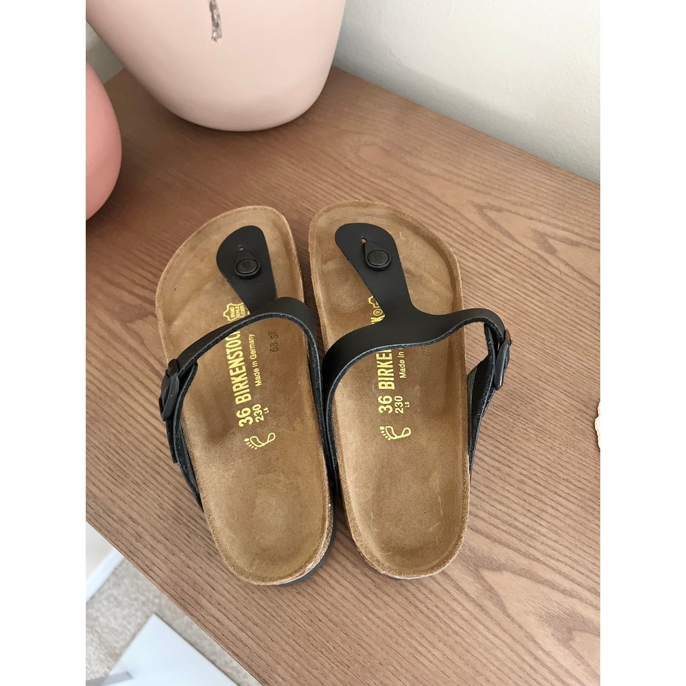 Birkenstock Gizeh Black Sandals Size 36 - Picture 6 of 7